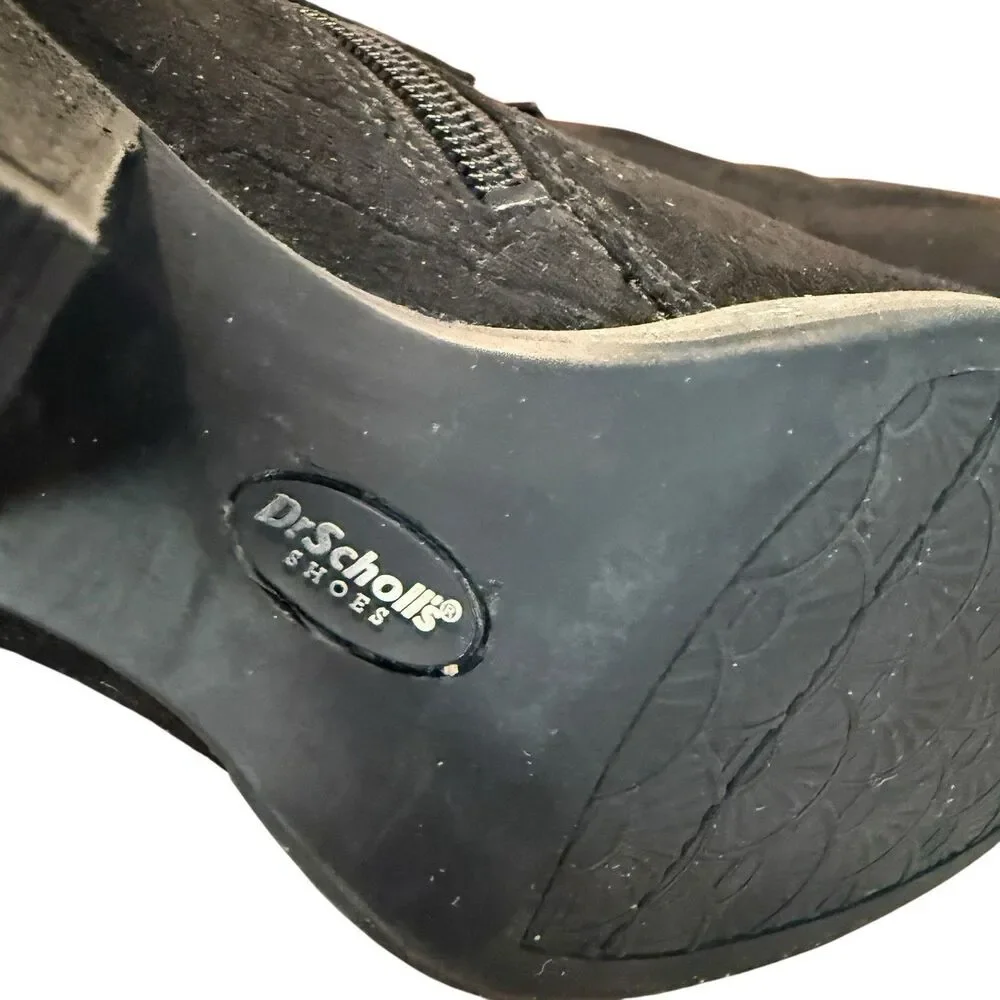 Dr. Scholl's Wm's Black Cuba Ankle Booties Size 6 Inside Zip